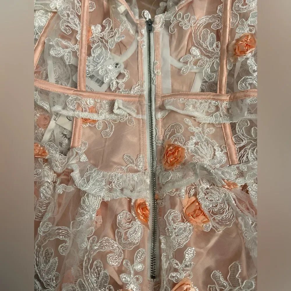 New free People For Love & Lemons Tessa Midi Dress/ Size M - Picture 10 of 12